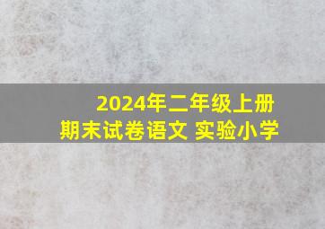 2024年二年级上册期末试卷语文 实验小学